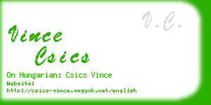 vince csics business card